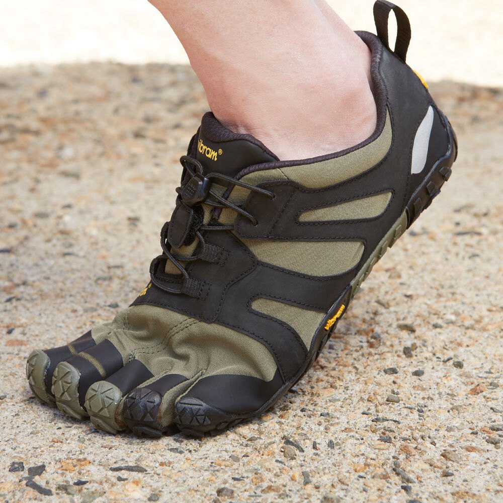 Zapatos De Trail Mujer Verde Oliva/Negros - FiveFingers V-Trail 2.0 - BLYEPH-526